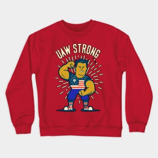 UAW Strong United Auto Workers Strike Union Worker Red Crewneck Sweatshirt